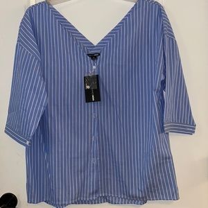 Fashion Nova Off Should Striped Top, 2XL